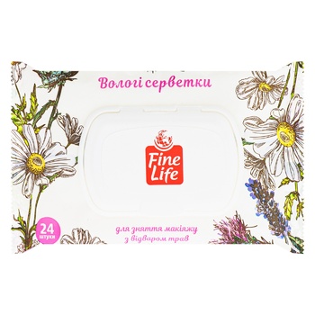 Fine Life Wet Wipes for Makeup Removing with Herbal Decoction 24pcs - buy, prices for METRO - photo 1