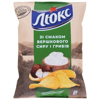 Чипси Люкс картопляні зі смаком вершкового сиру та грибів 133г - купити, ціни на NOVUS - фото 1