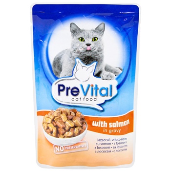 PreVital for cats in sauce with salmon food 100g - buy, prices for METRO - photo 1