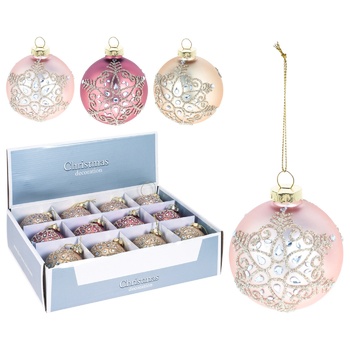 Koopman Snowflake Christmas Ball 80mm in assortment - buy, prices for - photo 1