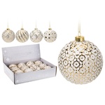 Christmas Tree Ball White/Gold 80mm in assortment