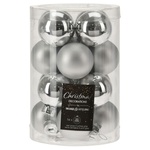 Set of Silver Christmas Tree Balls 35mm 16pcs