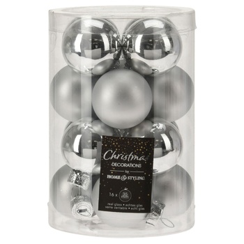 Set of Silver Christmas Tree Balls 35mm 16pcs - buy, prices for METRO - photo 1