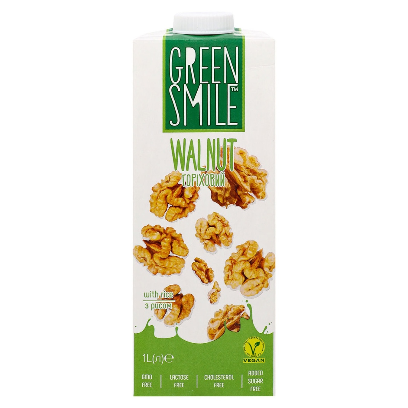 

Напиток рисово-ореховый Green Smile ультрапастеризованный 2% 1л