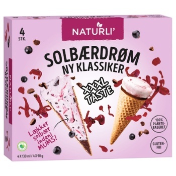 Naturli Blackcurrant Plant-based Ice Cream Cones 90g x 4pcs - buy, prices for METRO - photo 1