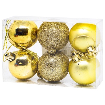 ZED Ball Set of Christmas Decorations 4cm 6pcs - buy, prices for - photo 5