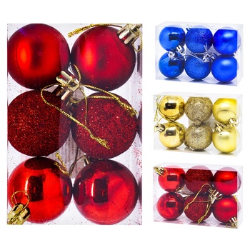 ZED Ball Set of Christmas Decorations 4cm 6pcs - buy, prices for - photo 1