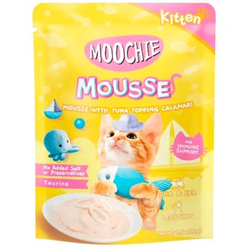 Корм вологий Moochie Mousse з тунцем та кальмаром для кошенят 70г - купити, ціни на MasterZoo - фото 1