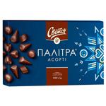 Цукерки СВІТОЧ® Палітра Асорті у чорному шоколаді 200г