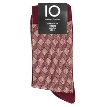 IO Rhombus Set of Men's Socks s.41-46 Cherry 2 pairs - buy, prices for - photo 1