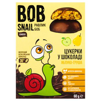 Цукерки Bob Snail яблучно-грушеві в молочному шоколаді 60г - купити, ціни на МегаМаркет - фото 2