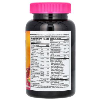 Мультивитамины и минералы для женщин 50+ Nature's Way Alive! Women's Premium Gummy Multivitamin со вкусом винограда, вишни, голубики и асаи 75 жевательных конфет Мультивитамины и минералы для женщин 50+ Nature's Way Alive! Women's Premium Gummy Multivitamin со вкусом винограда, вишни, голубики и асаи 75 жевательных конфет - купить, цены на - фото 2