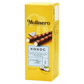Трубочки вафельні Molinero кокос 140г - купити, ціни на Епіцентр FOOD - фото 1