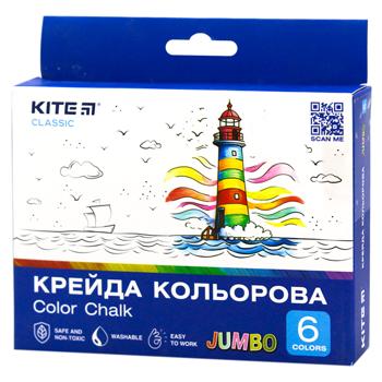 Крейда Kite Classic Jumbo кольорова 6 кольорів - купити, ціни на - фото 2