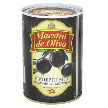 Maestro de Oliva Pitted Black Olives 425g - buy, prices for COSMOS - photo 1