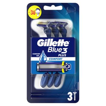 Бритви одноразові чоловічі Gillette Blue 3 Comfort 3шт - купити, ціни на Auchan - фото 2