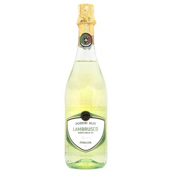 Вино игристое Poderi Alti Lambrusco белое полусладкое 7.5% 0,75л - купить, цены на Восторг - фото 1