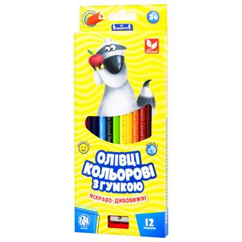 Shkolyaryk Triangular Colored Pencils 12 Colors with Sharpener - buy, prices for METRO - photo 1