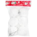 White Christmas Tree Balls 6pcs 5cm