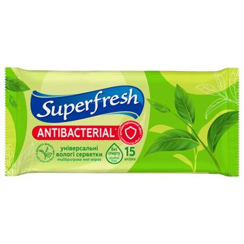 Серветки вологі Superfresh антибактеріальні 15шт - купити, ціни на Біотус - фото 1