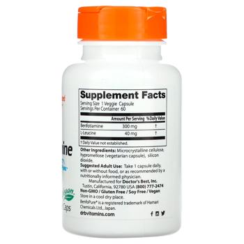 Бенфотиамин Doctor's Best BenfoPure 300мг 60 капсул - купить, цены на Biotus - фото 2