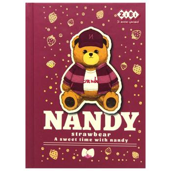 Блокнот Zibi Kids Line Bear Toy в клітинку бордовий А6 64 аркуші
