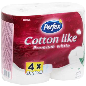 Туалетная бумага Perfex Cotton Like Premium White 3-слойная 4шт - купить, цены на Auchan - фото 3