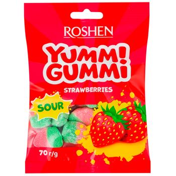 Yummi Gummi Sour Strawberries Candies 70g - buy, prices for NOVUS - photo 1