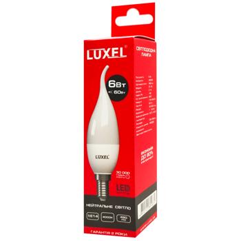 Лампа Luxel LED свічка нейтральне світло 6Вт C37 E27 4000К 047-NЕ - купити, ціни на Cупермаркет "Харків" - фото 1