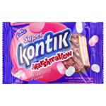 Konti Super Kontik Sandwich Cookies with Marshmallow Filling and Strawberry Flavor in Glaze 30g