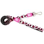 Max Molly Short Leash Рожевий леопард повідець для собак 1,2 м х 1,5 см - різнокольоровий