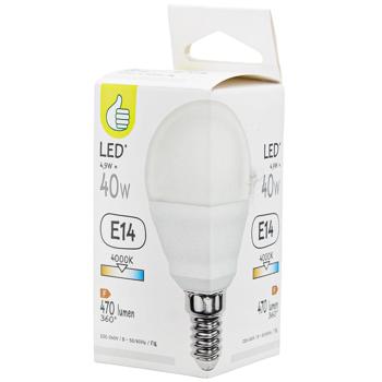 Лампочка Auchan LED G45 E14 4.9W 4000К - купити, ціни на MasterZoo - фото 1