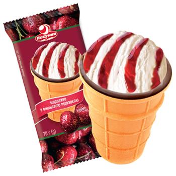 Lasunka Ice Сream with Сherry Jam 70g - buy, prices for Ideal - photo 1