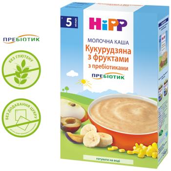 Каша детская HiPP  Кукурузная с фруктами с пребиотиками молочная без сахара с 5 месяцев 250г - купить, цены на Auchan - фото 3