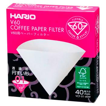 Фільтри Hario V60 01 40шт Box натуральні - купити, ціни на Grono - фото 1