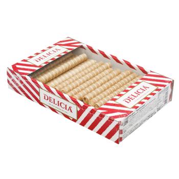 Трубочки вафельні Delicia зі смаком пряженого молока 450г - купити, ціни на КОСМОС - фото 1
