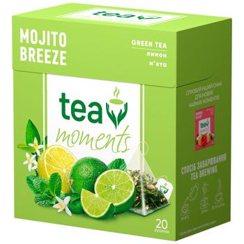 Чай зелений Tea Moments Mojito Breeze 1,7г*20шт - купити, ціни на Чудо Маркет - фото 1