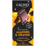 Cachet with almonds and orange dark chocolate 57% 100g