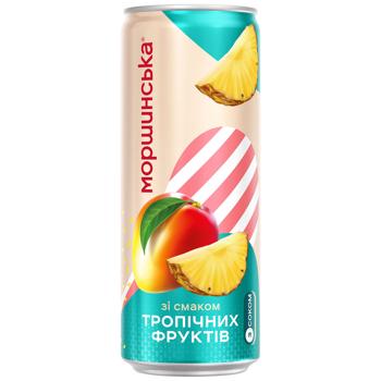 Напій газований Моршинська Лимонада соковмісний зі смаком тропічних фруктів 0,33л - купити, ціни на Ідеал - фото 1