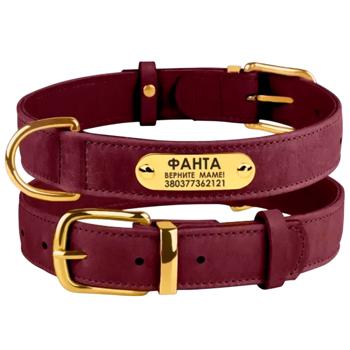 Barksi BronzeDog Crazy шкіряний нашийник для собак XXS - бордовий - купить, цены на MasterZoo - фото 2