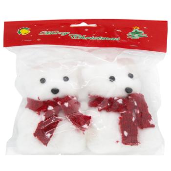 Polar Bear White Christmas Tree Decorations 2pcs 10cm - buy, prices for COSMOS - photo 1