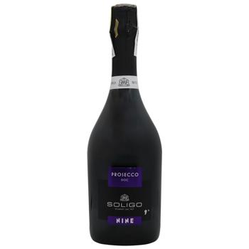 Вино игристое Soligo Nine Prosecco DOC Dry сухое белое 9% 0,75л - купить, цены на За Раз - фото 1