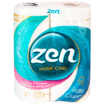 Zen Home Care 3-ply Paper Towels 2pcs - buy, prices for Supermarket "Kharkiv" - photo 1