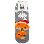 Шкарпетки Premier Socks жіночі класичні махрові з пухнастим малюнком Лисичка р.23-25