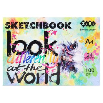 Скетчбук ZiBi Art Line клеєний білий блок 100г/м2 А4 24 аркуша - купити, ціни на - фото 5