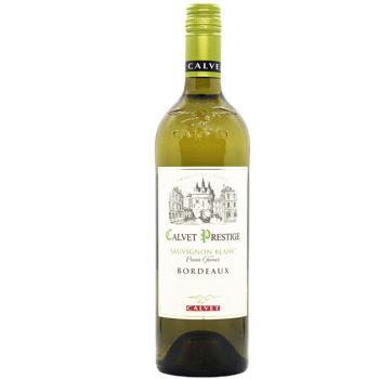 Вино Calvet Prestige Bordeaux Sauvignon Blanc белое сухое 12% 0,75л - купить, цены на Auchan - фото 1