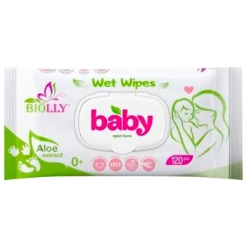 Biolly Baby Aloe Wet Napkins 120pcs - buy, prices for Supermarket "Kharkiv" - photo 1