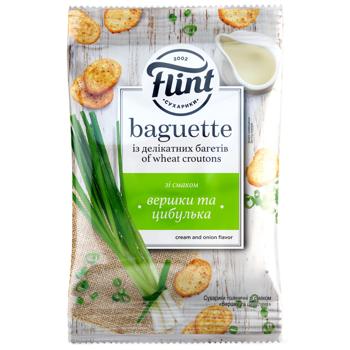Сухарики Flint вершки та цибулька 60г - купити, ціни на Ідеал - фото 1