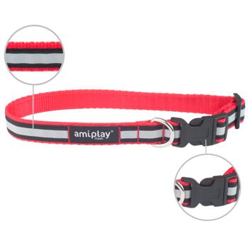 Amiplay Shine Reflective Adjustable Dog Collar 20-35cm/10mm Red - buy, prices for MasterZoo - photo 2