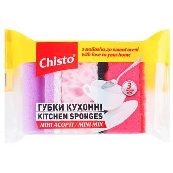 Губка Чісто 3шт - купити, ціни на Ідеал - фото 1